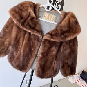 Vintage Brown Mink Shawl